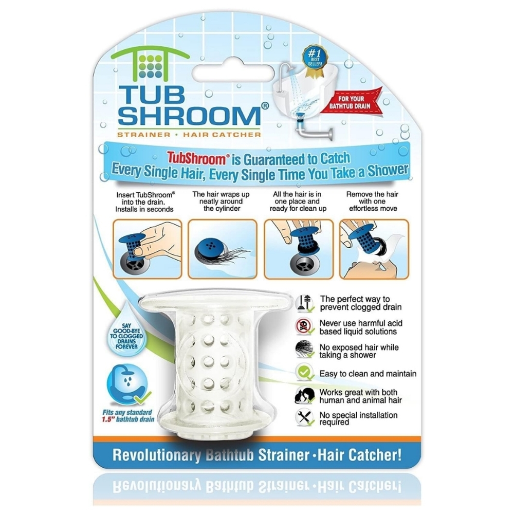 NEW TubShroom Tub Drain Protector Hair Catcher Strainer Snare Clog Prevention